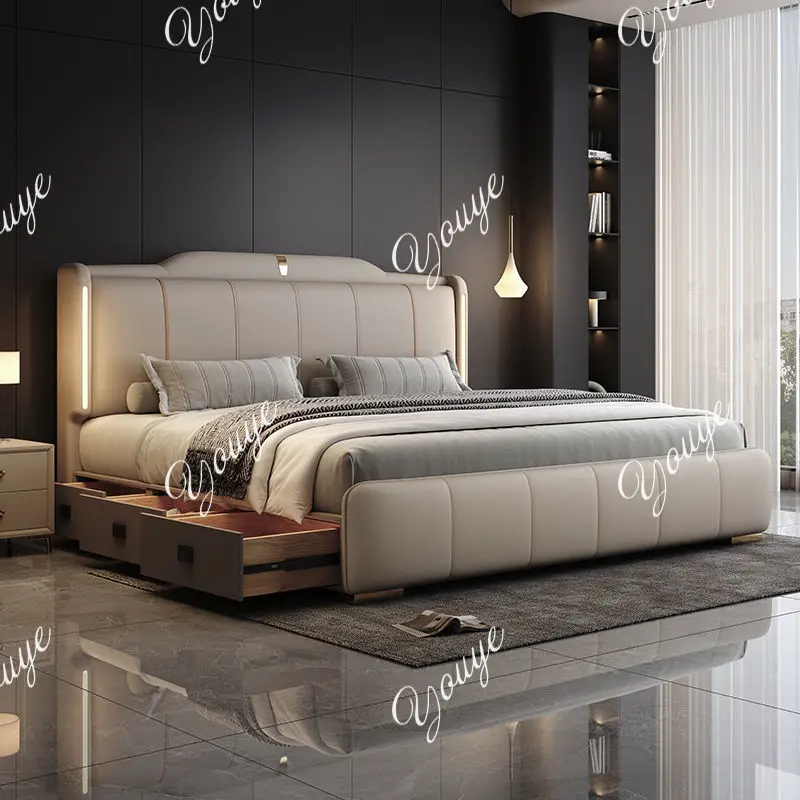 King Size Bed Frame With Storage Drawers - XM 180x200 Cm marco de Cama