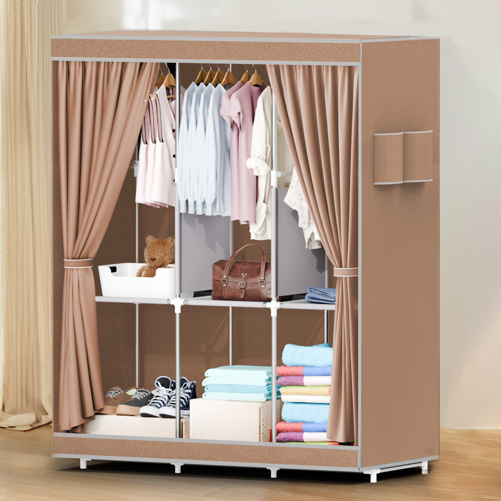 Wardrobe Closet Portable Fabric Cover - Armario portátil de 51 pulgadas, estante