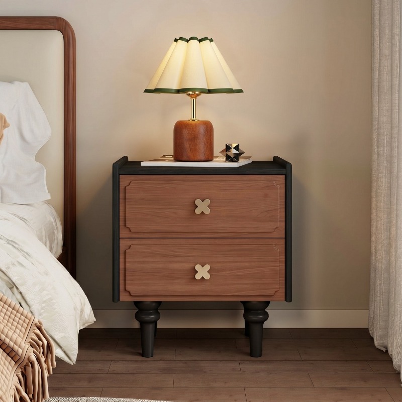 Solid Wood Nightstand 2 Drawers - Muebles para el Hogar, Mesita de