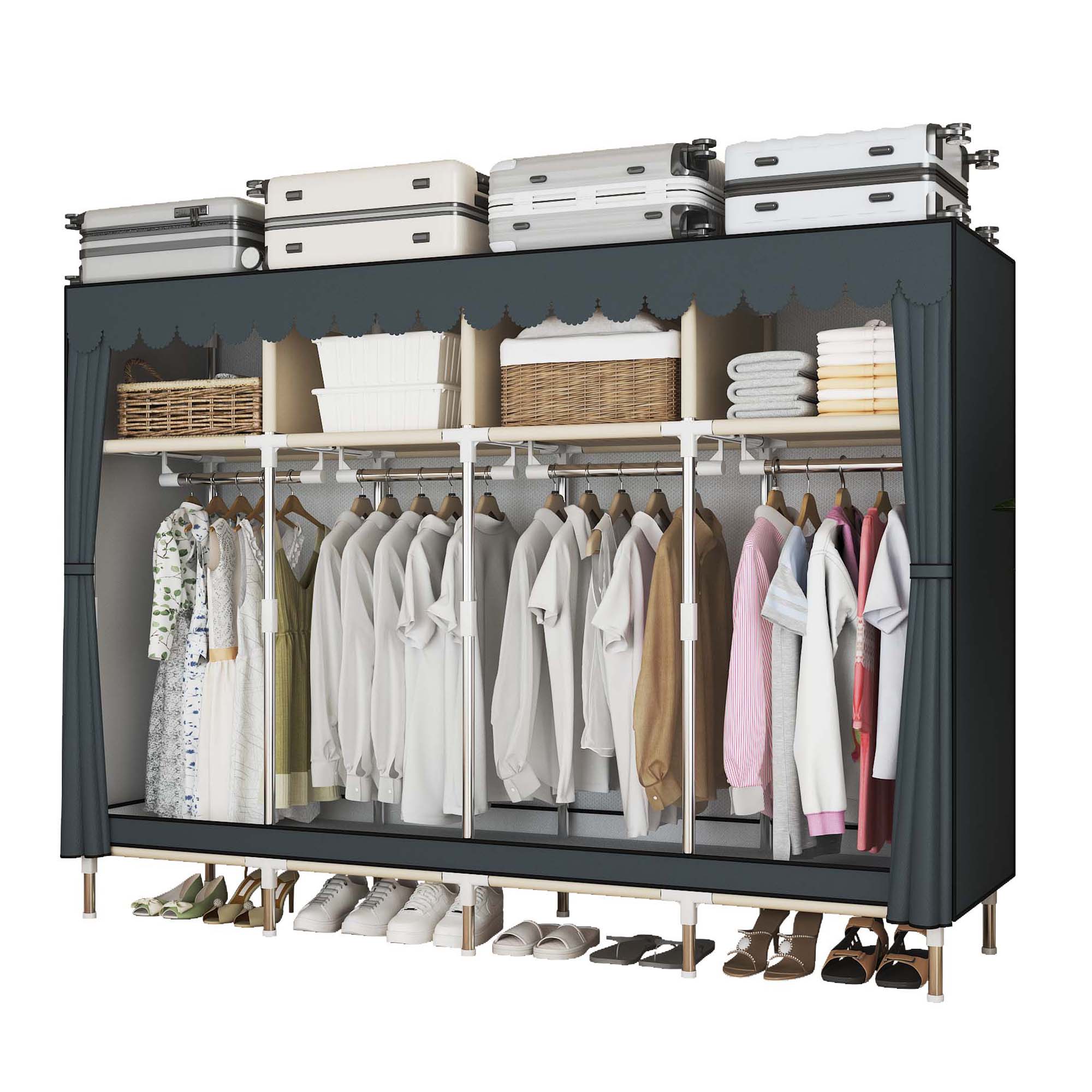 Wardrobe Closet Portable Fabric Cover - Armario Vestidor de 79 Pulgadas de
