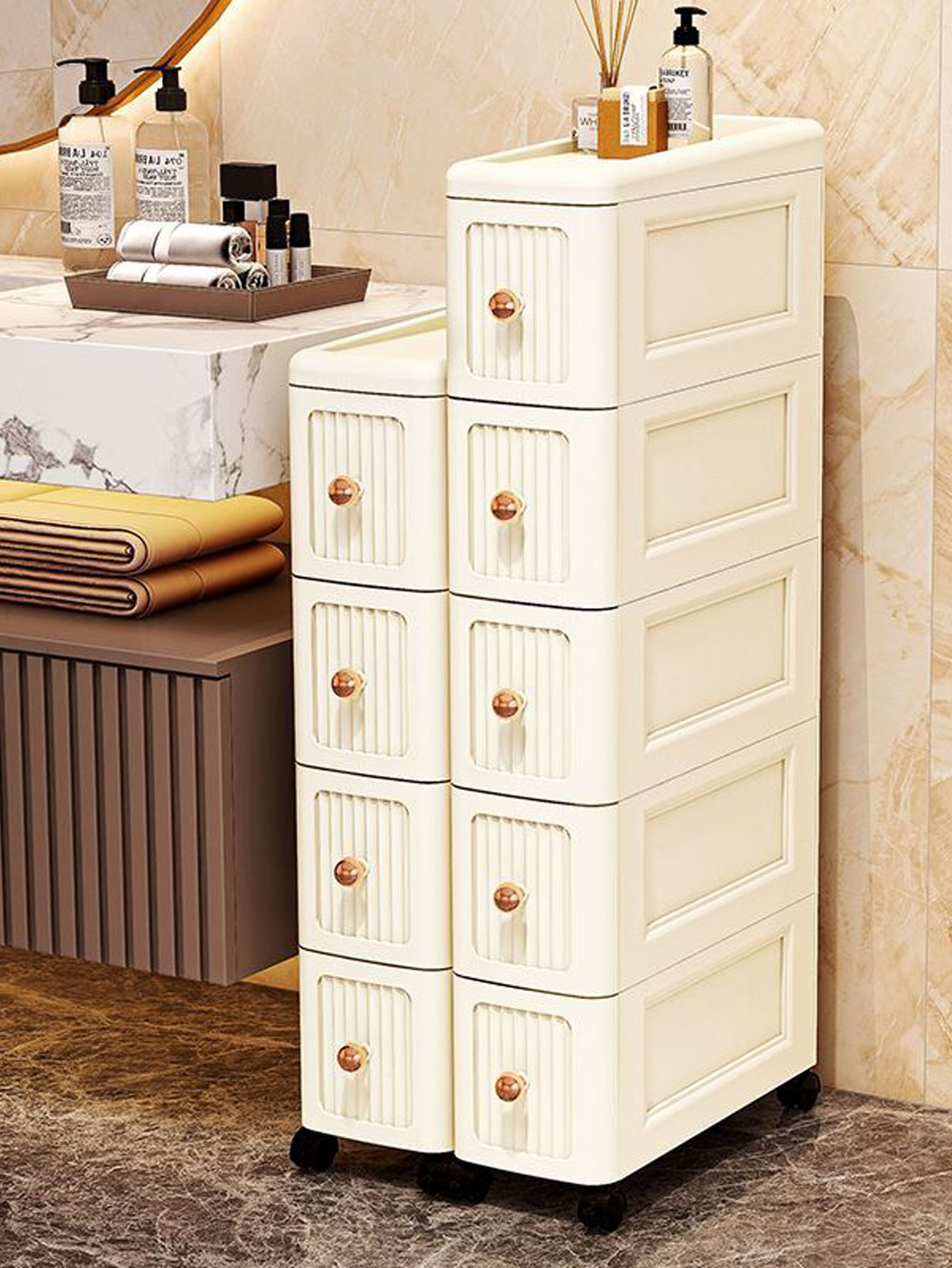 Tables - Armario de almacenamiento con espacio entre