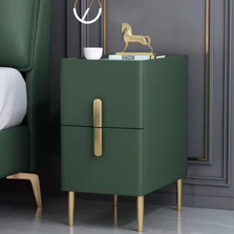 Solid Wood Nightstand 2 Drawers - Mesita de Noche Estrecha de Madera