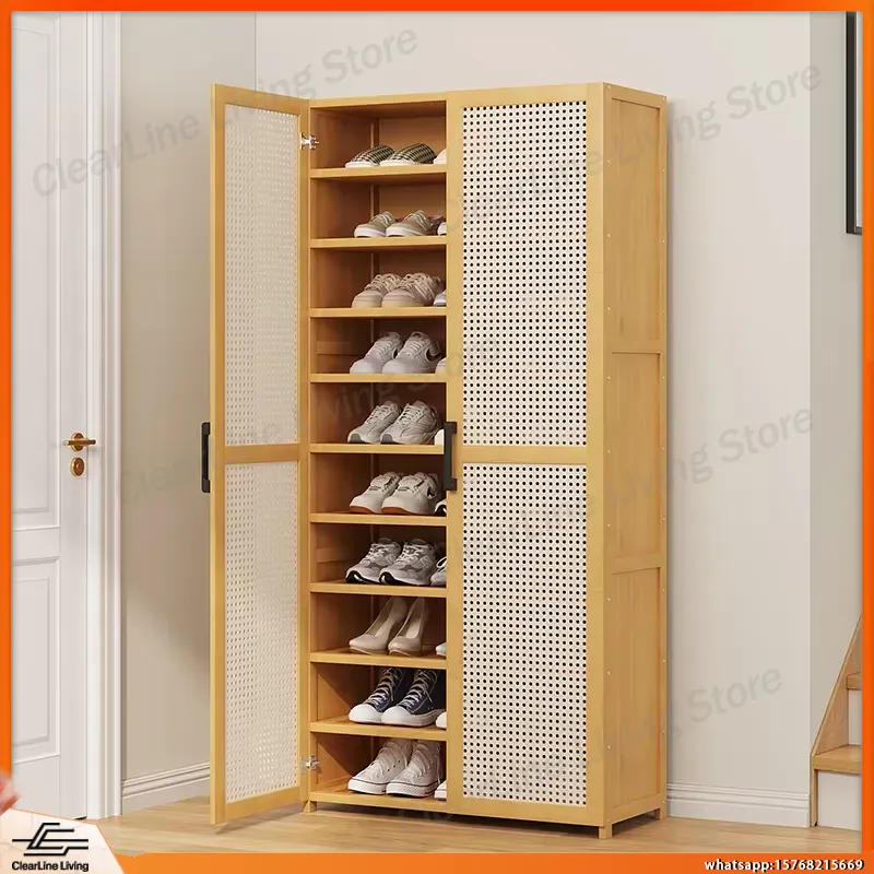 Shoe Rack Cabinet Narrow Entryway - Zapatero Moderno de Múltiples Niveles para