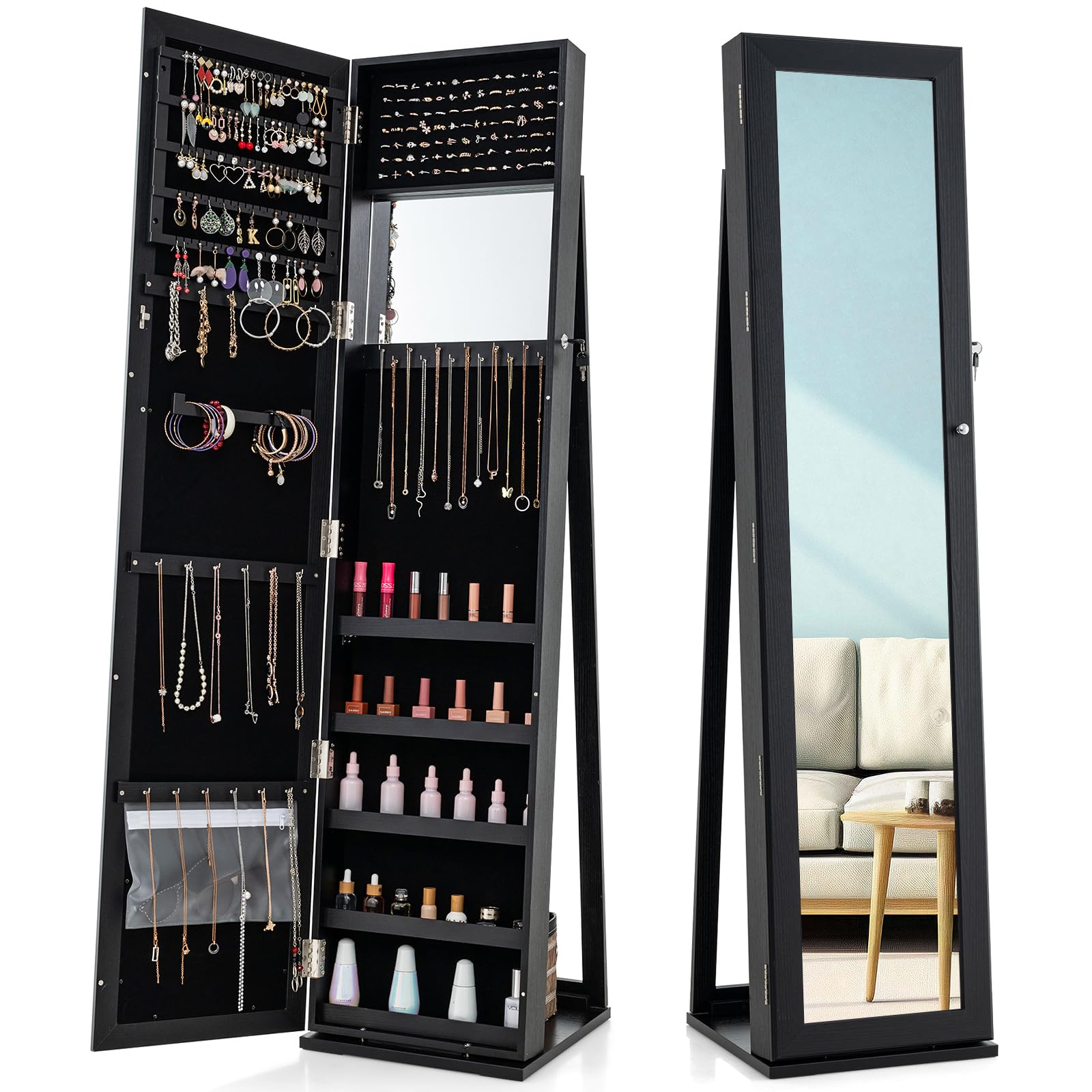 Full Length Mirror Jewelry Armoire - Armario para Joyas con Espejo de