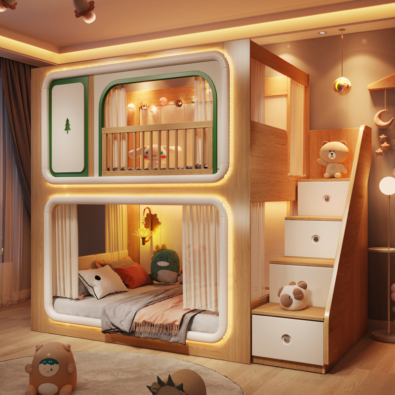 Bunk Bed With Stairs And Slide - Loft, Camas para niños de dos