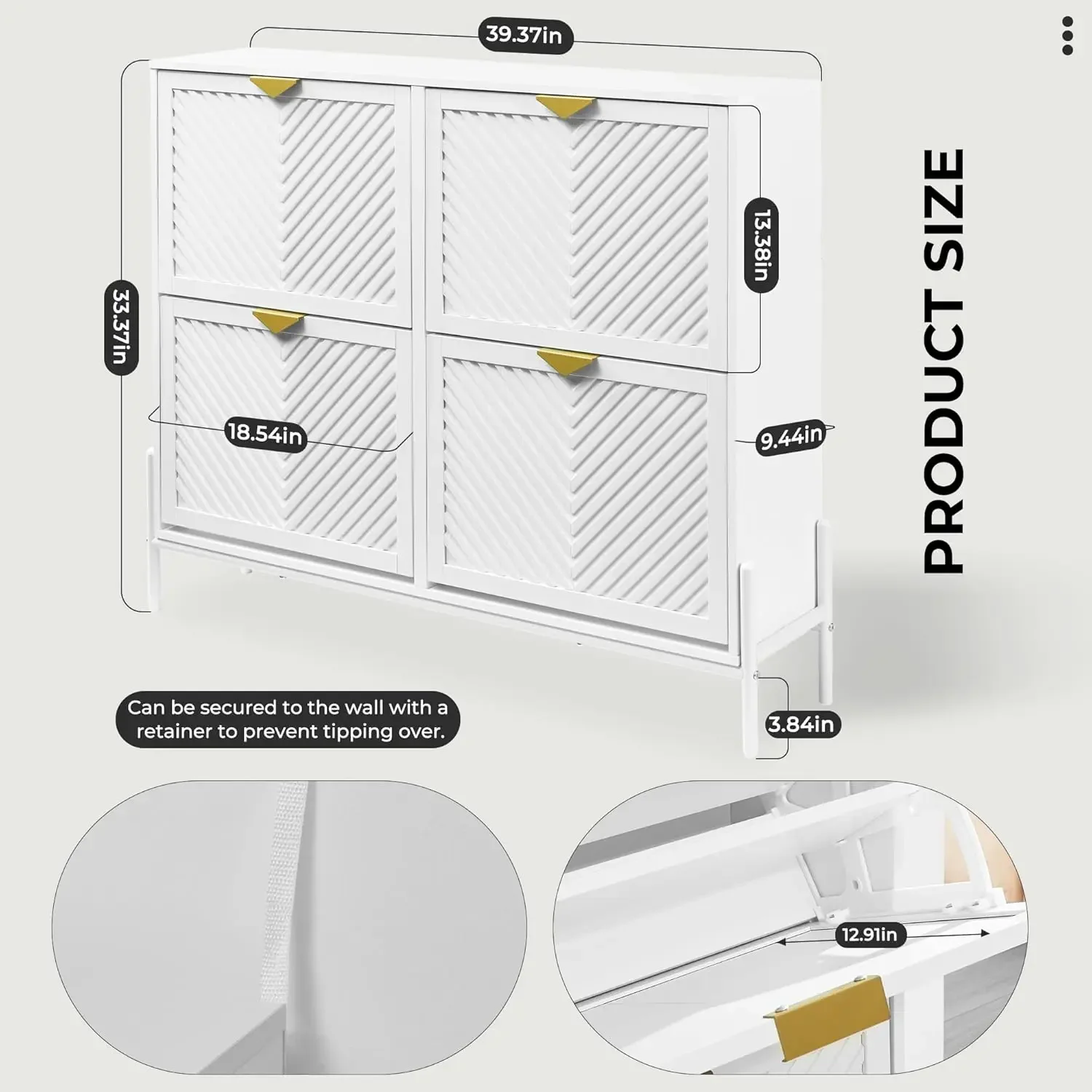 Mueble Zapatero con 4 Cajones  - Shoe Rack Cabinet Narrow Entryway reseña y precio