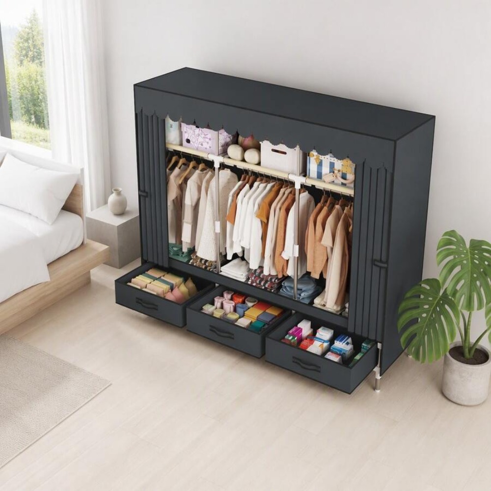 Armario Portátil con Estructur - Wardrobe Closet Portable Fabric Cover reseña y precio