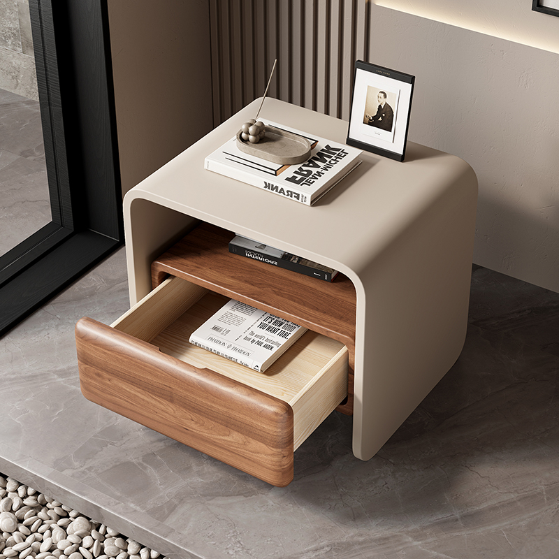 Mesitas de Noche Giratorias de - Solid Wood Nightstand 2 Drawers reseña y precio