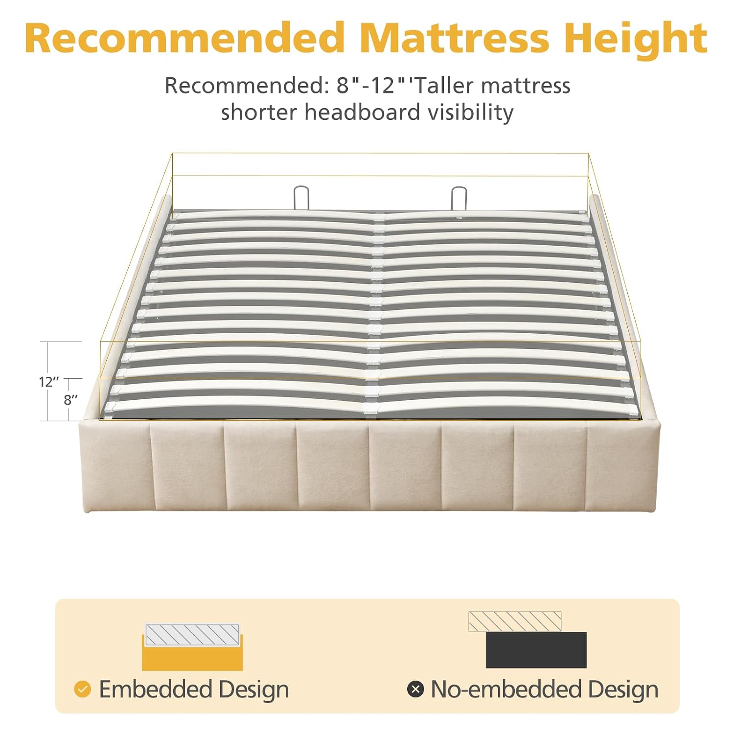 Base de Cama con Almacenamient - Gas Lift Storage Bed Hydraulic reseña y precio