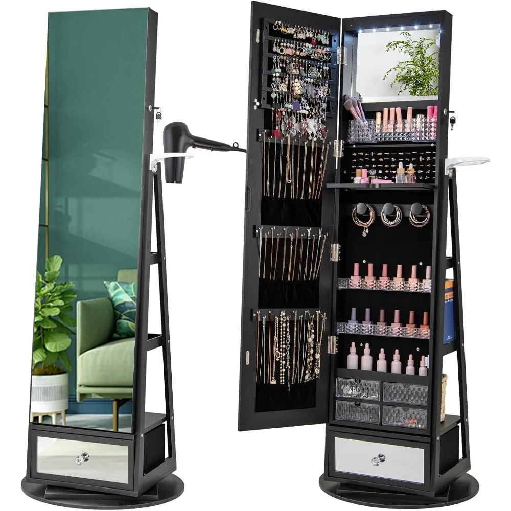 360 °   Armario para joyería g - Full Length Mirror Jewelry Armoire reseña y precio