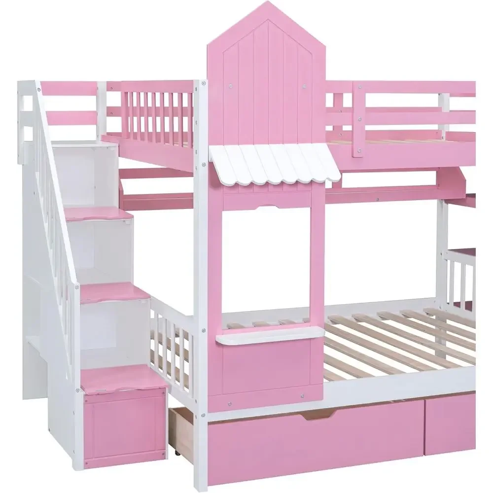 Cama litera infantil con escal - Bunk Bed With Stairs And Slide reseña y precio