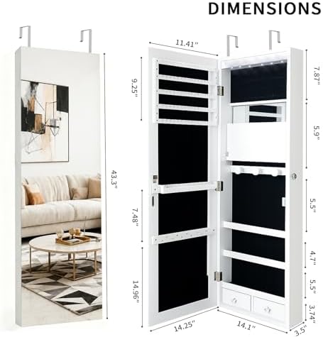 Armario Organizador de Joyas c - Full Length Mirror Jewelry Armoire reseña y precio