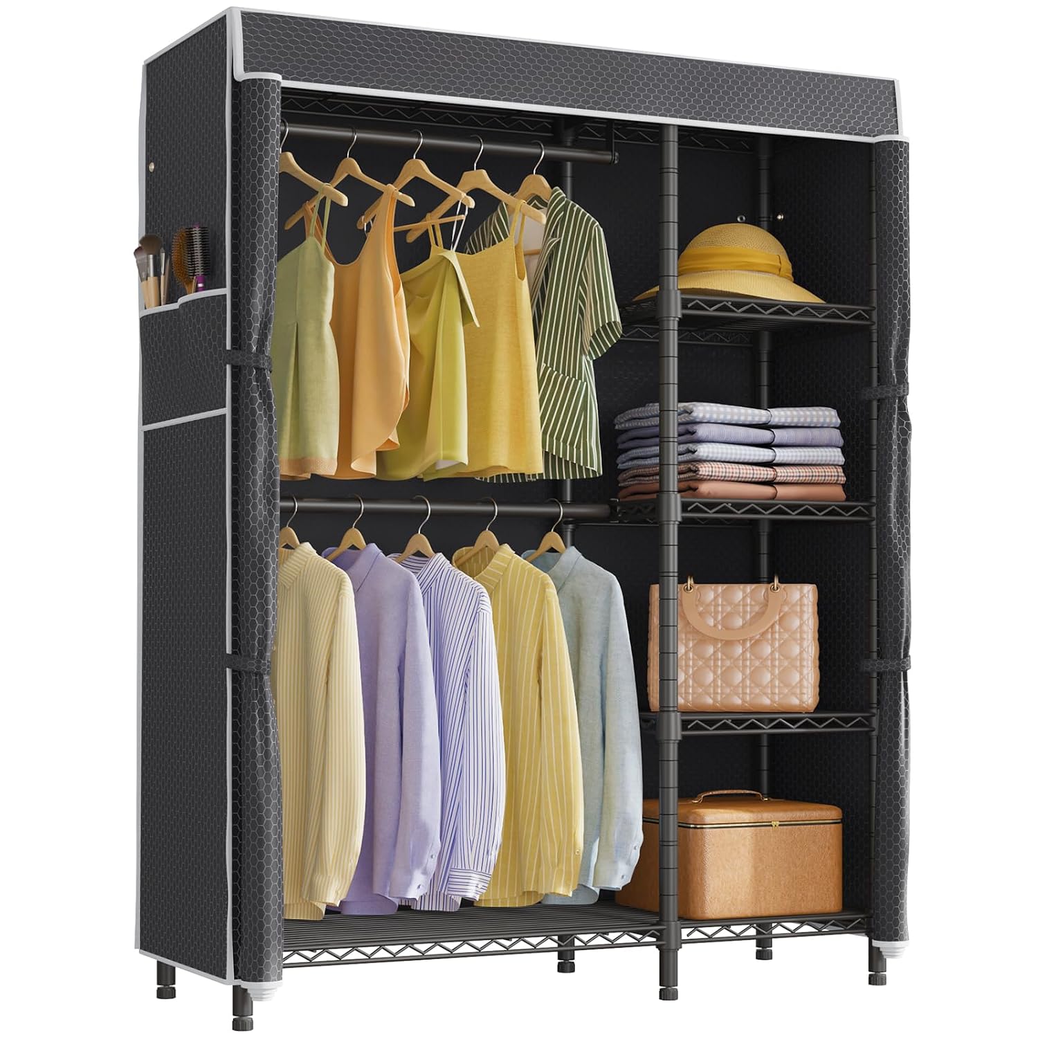 Armario Portátil Resistente co - Wardrobe Closet Portable Fabric Cover reseña y precio