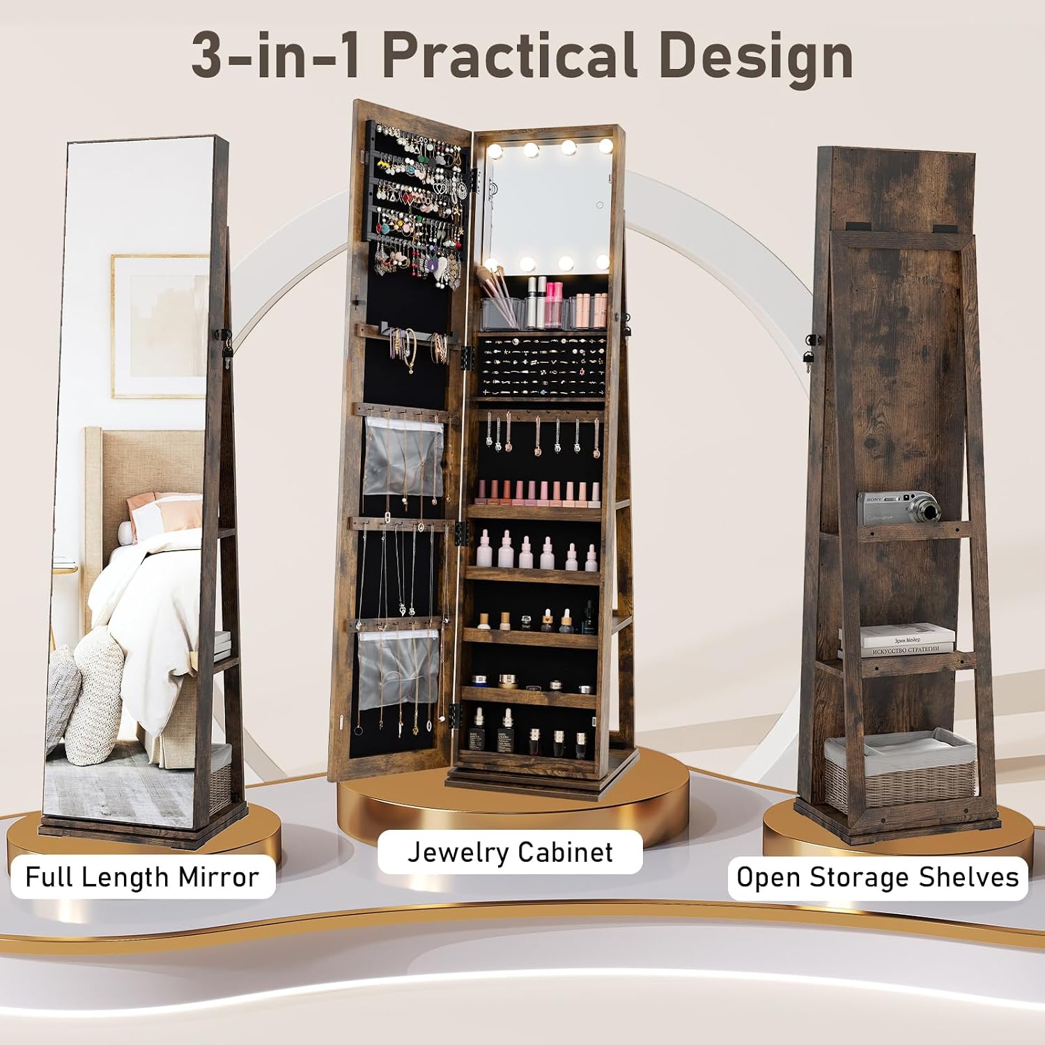 Armario Giratorio para Joyas c - Full Length Mirror Jewelry Armoire reseña y precio