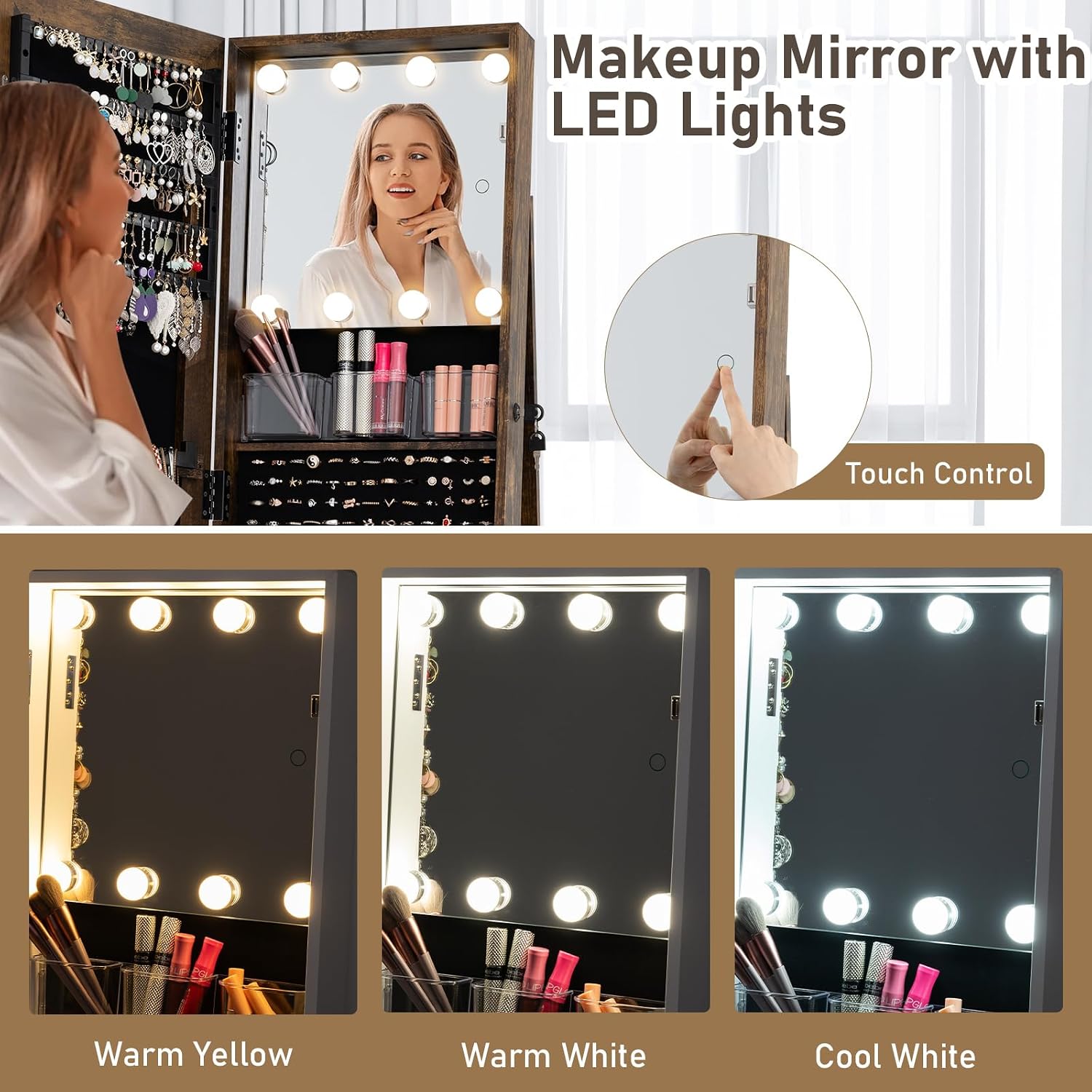 Armario Giratorio para Joyas c - Full Length Mirror Jewelry Armoire reseña y precio