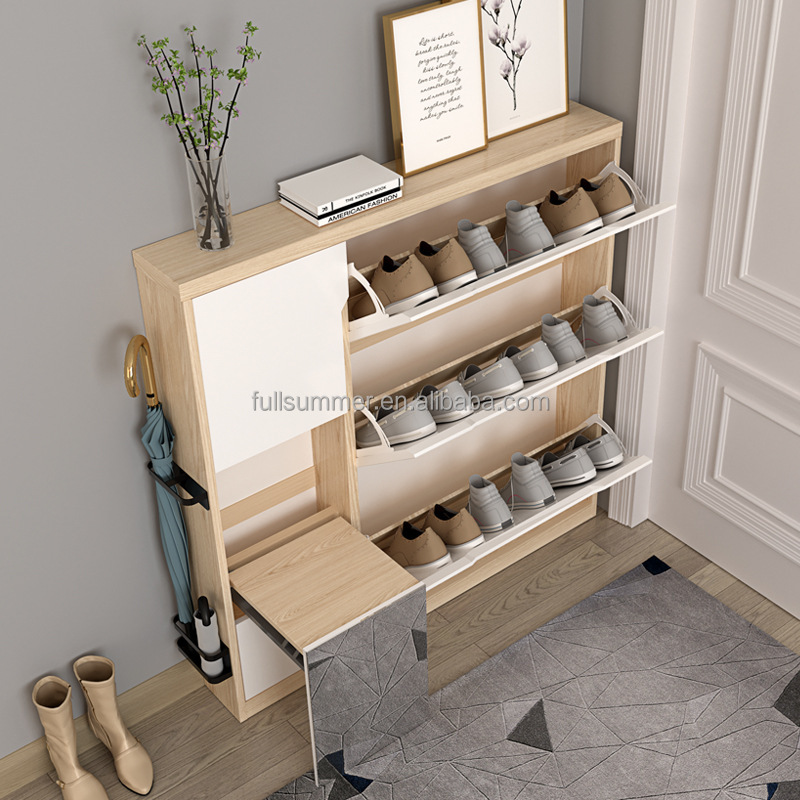 Zapatero delgado, de madera, c - Shoe Rack Cabinet Narrow Entryway reseña y precio