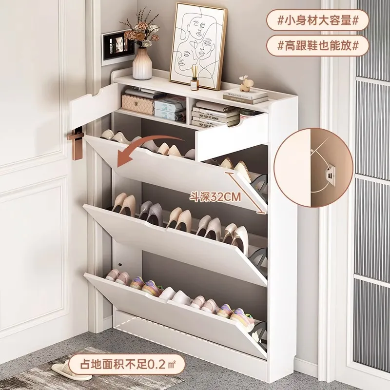 Zapatero de Madera Maciza de 1 - Shoe Rack Cabinet Narrow Entryway reseña y precio