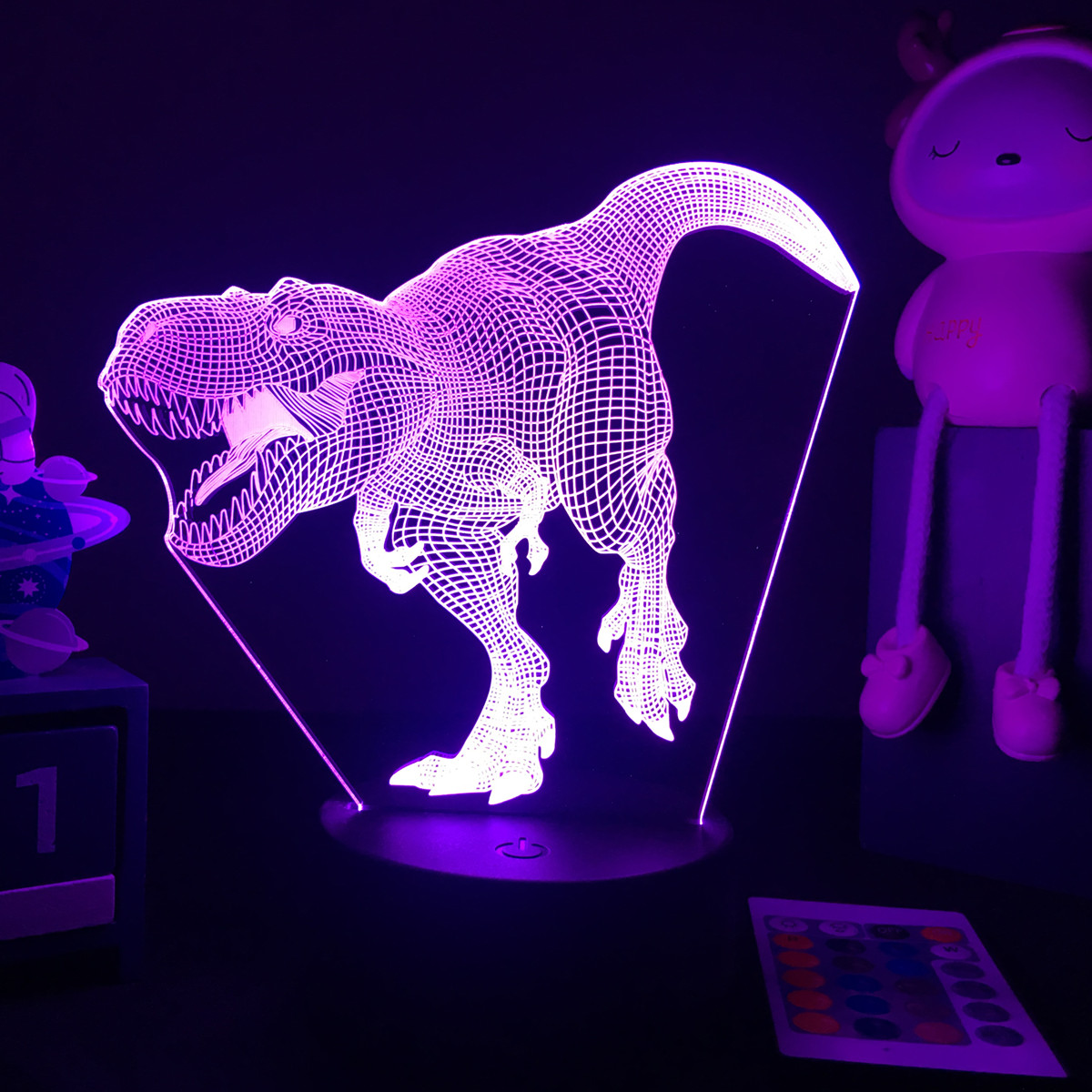 Luz nocturna de dinosaurio LED - Floating Nightstand With Led Light reseña y precio