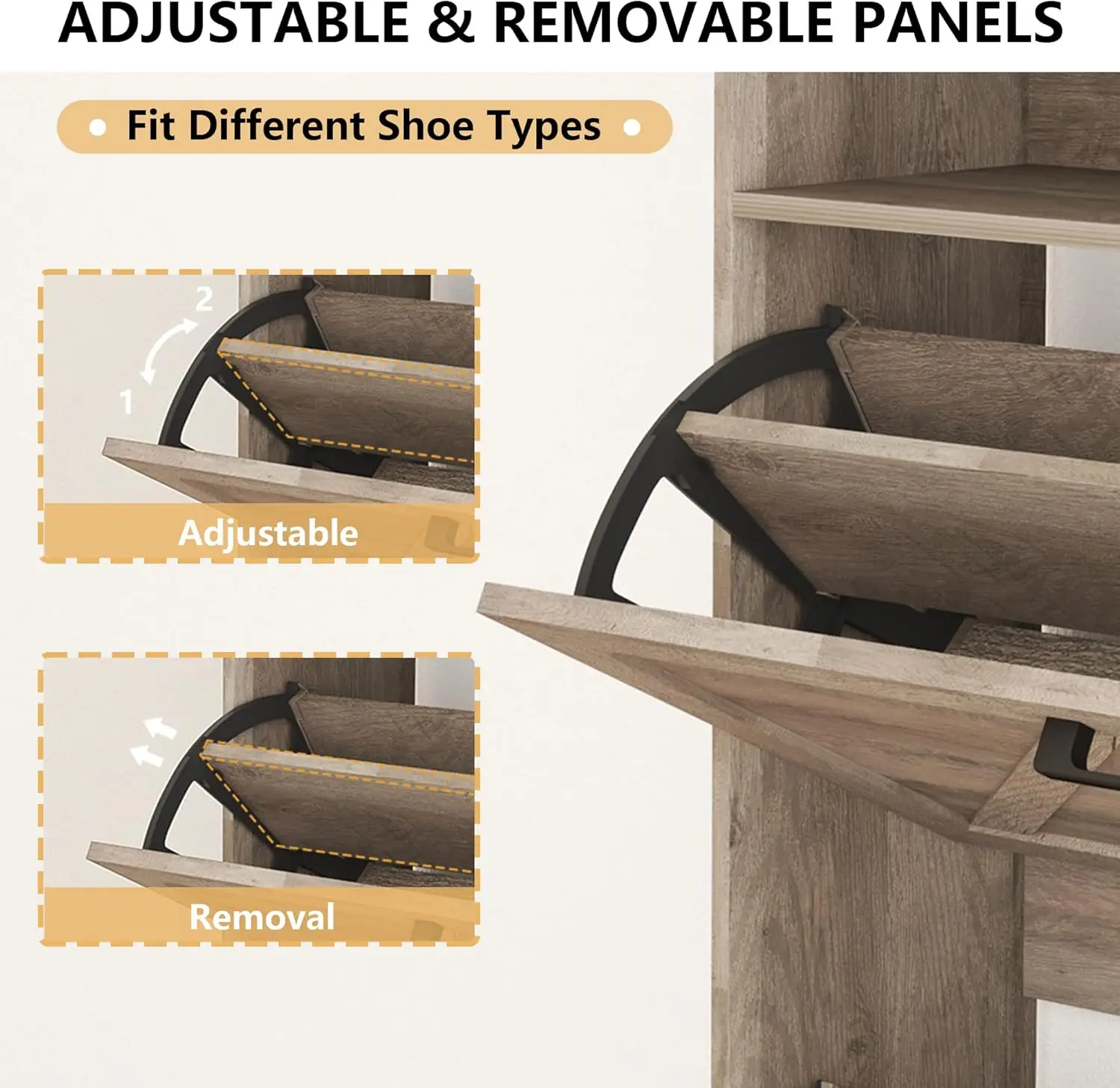 Zapatero con 2 cajones abatibl - Shoe Rack Cabinet Narrow Entryway reseña y precio
